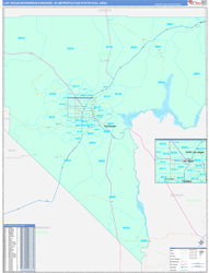 Las Vegas-Henderson-Paradise Metro Area Wall Map Color Cast Style 2024